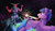 Size: 4470x2618 | Tagged: safe, artist:tsitra360, imported from derpibooru, danny williams, firefly, lord tirek, centaur, human, pegasus, pony, beam struggle, darkness, earth, fight, g1, generation one, giant centaur, giant human, giant pony, light locket, macro, rainbow, rainbow of darkness, rainbow of light, space, tirac, tirac's bag, tirek (g1)