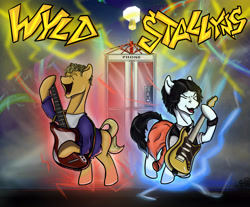 Size: 5671x4699 | Tagged: safe, artist:mixdaponies, imported from derpibooru, earth pony, bill & ted, bill and ted, crossover, guitar, musical instrument, wyld stallyns