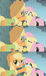 Size: 1916x3182 | Tagged: safe, edit, edited screencap, imported from derpibooru, screencap, applejack, fluttershy, earth pony, pegasus, pony, dragonshy, season 1, butt, context is for the weak, female, fetish, floppy ears, hoof fetish, hoof in mouth, hoofjack, hooves, mare, out of context, plot