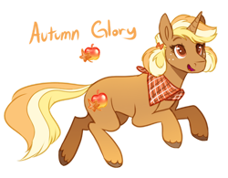 Size: 1280x996 | Tagged: safe, artist:amiookamiwolf, imported from derpibooru, oc, oc only, oc:autumn glory, pony, unicorn, female, mare, offspring, parent:applejack, parent:trenderhoof, parents:trenderjack, simple background, solo, transparent background