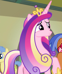 Size: 1294x1541 | Tagged: safe, imported from derpibooru, screencap, goldengrape, princess cadance, sir colton vines iii, spearhead, alicorn, pony, a flurry of emotions, cropped, female, mare, raised hoof, solo focus