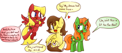 Size: 1024x448 | Tagged: safe, artist:ameliayap, imported from derpibooru, pegasus, pony, unicorn, alex (totally spies), clover (totally spies), female, ponified, sam (totally spies), simple background, totally spies, transparent background, trio