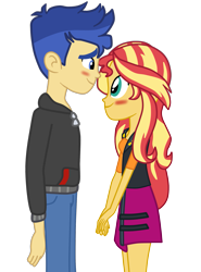 Size: 1483x2008 | Tagged: safe, alternate version, artist:gmaplay, edit, imported from derpibooru, flash sentry, sunset shimmer, equestria girls, equestria girls series, female, flashimmer, male, shipping, simple background, straight, transparent background, vector