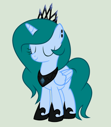 Size: 1729x1970 | Tagged: safe, artist:lominicinfinity, imported from derpibooru, oc, oc only, oc:infinity mi rosalinda, alicorn, pony, crown, female, jewelry, mare, regalia, simple background, solo