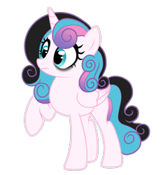 Size: 2445x2620 | Tagged: safe, artist:kazeblue, imported from derpibooru, princess flurry heart, alicorn, pony, alternate hairstyle, dyed mane, emo, eyeshadow, female, goth, makeup, mare, mascara, missing cutie mark, older, older flurry heart, princess emo heart, raised hoof, simple background, solo, transparent background