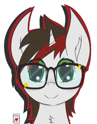 Size: 1100x1400 | Tagged: safe, artist:sweetstrokesstudios, imported from derpibooru, oc, oc only, pony, bust, glasses, portrait, simple background, solo, transparent background