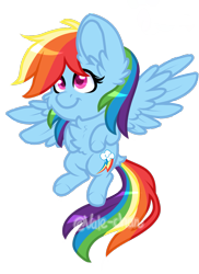 Size: 1073x1477 | Tagged: safe, artist:silentwolf-oficial, imported from derpibooru, rainbow dash, pegasus, pony, backwards cutie mark, chest fluff, ear fluff, female, flying, mare, simple background, smiling, solo, transparent background