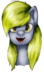 Size: 635x1100 | Tagged: safe, artist:11-shadow, imported from derpibooru, derpy hooves, pegasus, pony, bust, female, open mouth, simple background, solo, transparent background