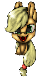 Size: 563x1000 | Tagged: safe, artist:11-shadow, imported from derpibooru, applejack, earth pony, pony, bust, female, open mouth, simple background, solo, transparent background
