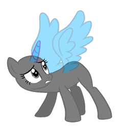 Size: 693x720 | Tagged: safe, artist:intfighter, imported from derpibooru, oc, oc only, alicorn, pony, alicorn oc, bald, base, eyelashes, horn, looking back, simple background, solo, transparent background, wings, worried