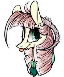 Size: 1000x1200 | Tagged: safe, artist:intfighter, imported from derpibooru, oc, oc only, pony, :p, bust, collar, eyelashes, horns, signature, simple background, smiling, solo, tongue out, transparent background