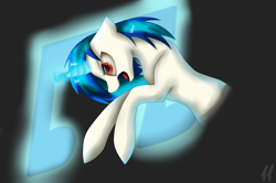 Size: 7094x4700 | Tagged: safe, artist:11-shadow, imported from derpibooru, dj pon-3, vinyl scratch, pony, unicorn, cutie mark background, female, glowing horn, horn, solo, wallpaper