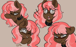 Size: 2126x1328 | Tagged: safe, artist:goshhhh, imported from derpibooru, oc, oc:scarlet trace (coffee bean), earth pony, pony, emotes, female, mare