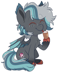 Size: 1924x2440 | Tagged: safe, artist:jetjetj, imported from derpibooru, part of a set, oc, oc only, oc:crimson blade, bat pony, pony, chibi, commission, cute, eyes closed, male, simple background, sitting, smiling, solo, stallion, transparent background, ych result