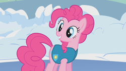 Size: 1280x720 | Tagged: safe, imported from derpibooru, screencap, pinkie pie, earth pony, pony, winter wrap up, female, mare, solo, winter wrap up vest