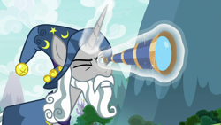 Size: 1920x1080 | Tagged: safe, imported from derpibooru, screencap, star swirl the bearded, pony, unicorn, the ending of the end, male, solo, stallion, telescope