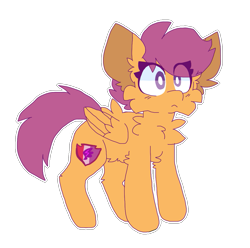 Size: 1089x1080 | Tagged: safe, artist:dazzledoves, imported from derpibooru, scootaloo, pegasus, pony, cheek fluff, chest fluff, cutie mark, female, fluffy, simple background, solo, transparent background, wings