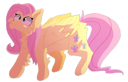 Size: 1558x1004 | Tagged: safe, artist:dazzledoves, imported from derpibooru, fluttershy, pegasus, pony, cheek fluff, chest fluff, cutie mark, female, fluffy, simple background, solo, transparent background, wings