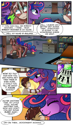 Size: 1800x3056 | Tagged: safe, artist:candyclumsy, imported from derpibooru, oc, oc:king speedy hooves, oc:queen galaxia, oc:queen galaxia (bigonionbean), oc:tommy the human, alicorn, earth pony, human, pegasus, pony, unicorn, comic:the fusion flashback 2, alicorn princess, awkward moment, basement, blushing, canterlot, canterlot castle, chamber, comic, commissioner:bigonionbean, concerned, cute, cutie mark, doorway, embarrassed, ethereal mane, female, flashback, fusion, fusion:big macintosh, fusion:flash sentry, fusion:king speedy hooves, fusion:princess cadance, fusion:princess celestia, fusion:princess luna, fusion:queen galaxia, fusion:shining armor, fusion:trouble shoes, fusion:twilight sparkle, hieroglyphics, human oc, jewelry, kissing, looking at you, male, mother and child, mother and son, nibbling, nuzzling, potions, royalty, secret room, surprised, symbols, uwu, writer:bigonionbean