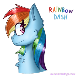 Size: 950x950 | Tagged: safe, artist:oliviatheangelfox, imported from derpibooru, rainbow dash, pegasus, pony, bust, chest fluff, eye clipping through hair, female, mare, simple background, solo, transparent background