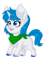 Size: 1080x1440 | Tagged: safe, artist:silentwolf-oficial, imported from derpibooru, oc, oc only, pony, unicorn, colored hooves, eyelashes, horn, neckerchief, simple background, smiling, solo, transparent background, unicorn oc