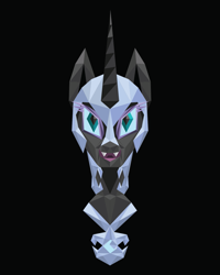 Size: 1201x1500 | Tagged: safe, artist:samoht-lion, imported from derpibooru, nightmare moon, alicorn, pony, black background, bust, female, low poly, mare, simple background, solo