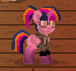 Size: 516x485 | Tagged: safe, imported from derpibooru, sci-twi, twilight sparkle, earth pony, pony, pony town, character, female, glasses, ponified, solo