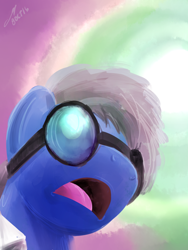 Size: 1440x1920 | Tagged: safe, artist:buckweiser, imported from derpibooru, oc, oc only, oc:buckminster, pony, dream sequence, goggles, open mouth, solo