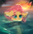 Size: 826x858 | Tagged: source needed, useless source url, safe, artist:haokan, imported from derpibooru, fluttershy, pegasus, pony, beach, cute, female, sketch, solo, sunset, swimming, unfinished art, water, wave, wip