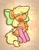 Size: 2560x3250 | Tagged: dead source, safe, artist:kimjoman, artist:php142, imported from derpibooru, applejack, earth pony, pony, apple, bow, chest fluff, clothes, cute, ear fluff, eyes closed, female, food, freckles, hair bow, herbivore, jackabetes, mare, mouth hold, socks, solo, thigh highs, zoom layer