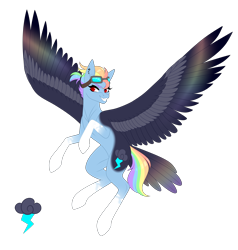 Size: 4000x4200 | Tagged: safe, artist:ohhoneybee, imported from derpibooru, rainbow dash, pony, absurd resolution, alternate design, colored wings, female, simple background, solo, transparent background, wings