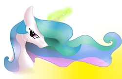 Size: 896x576 | Tagged: safe, artist:kachna9, imported from derpibooru, princess celestia, pony, female, floppy ears, magic, solo