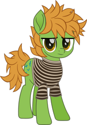 Size: 896x1278 | Tagged: safe, artist:lightningbolt, imported from derpibooru, earth pony, pony, .svg available, all time low, clothes, colored pupils, frown, male, messy mane, messy tail, movie accurate, ponified, poy, shirt, simple background, solo, stallion, standing, svg, t-shirt, transparent background, vector, zack merrick