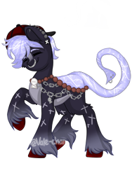 Size: 1080x1440 | Tagged: safe, artist:silentwolf-oficial, imported from derpibooru, oc, oc only, earth pony, pony, ear piercing, earth pony oc, eyes closed, piercing, raised hoof, simple background, solo, transparent background, unshorn fetlocks