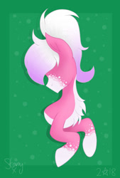 Size: 720x1064 | Tagged: safe, artist:saladstarry, imported from derpibooru, oc, oc only, earth pony, pony, bust, chest fluff, earth pony oc, hair over eyes, signature, solo