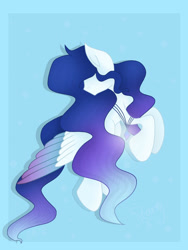 Size: 768x1024 | Tagged: safe, artist:saladstarry, imported from derpibooru, oc, oc only, pegasus, pony, bust, hair over eyes, jewelry, necklace, pegasus oc, solo, two toned wings, wings