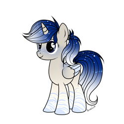 Size: 1500x1500 | Tagged: safe, artist:intfighter, imported from derpibooru, oc, oc only, alicorn, pony, alicorn oc, ethereal mane, horn, simple background, solo, starry mane, transparent background, two toned wings, wings