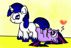 Size: 1108x754 | Tagged: safe, artist:ameliayap, imported from derpibooru, shining armor, twilight sparkle, pony, unicorn, brother and sister, colt, colt shining armor, cute, duo, female, filly, filly twilight sparkle, heart, male, siblings, younger