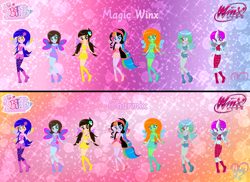 Size: 3031x2207 | Tagged: safe, artist:cookiechans2, artist:lumi-infinite64, artist:lynnqueenofsports, artist:noreentheartist, artist:paintgreencolor19, artist:prismagalaxy514, artist:supercoolraven, imported from derpibooru, oc, oc:lola, oc:rainbow heart, fairy, human, equestria girls, alternate hairstyle, bare shoulders, barely eqg related, base used, boots, charmix, clothes, convergence, crossover, dress, fairies, fairies are magic, fairy wings, fairyized, fingerless gloves, gloves, gradient background, high heel boots, high heels, magic winx, pink dress, pink shoes, rainbow s.r.l, red shoes, shoes, sparkly background, strapless, wings, winx, winx club, winxified