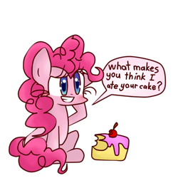 Size: 584x601 | Tagged: safe, artist:ameliayap, imported from derpibooru, pinkie pie, earth pony, pony, cake, female, food, simple background, solo, transparent background