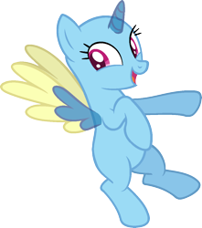 Size: 983x1111 | Tagged: safe, artist:pegasski, imported from derpibooru, oc, oc only, alicorn, pony, non-compete clause, alicorn oc, bald, base, eyelashes, flying, horn, open mouth, simple background, smiling, solo, transparent background, two toned wings, wings