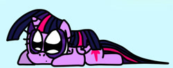 Size: 568x225 | Tagged: safe, artist:ameliayap, imported from derpibooru, twilight sparkle, alicorn, pony, chibi, cute, female, lying down, prone, simple background, solo, twilight sparkle (alicorn)