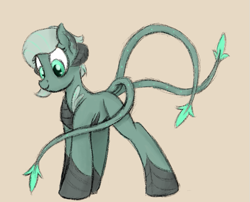 Size: 657x530 | Tagged: safe, artist:ahorseofcourse, oc, oc only, oc:jade, kaiju pony, cute, solo