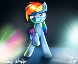 Size: 2500x2050 | Tagged: safe, artist:melanyschaffer, artist:opal_radiance, imported from derpibooru, rainbow dash, pegasus, pony, female, grin, high res, looking at you, mare, rainbow dash is best facemaker, smiling, solo