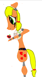 Size: 282x513 | Tagged: safe, artist:pawstheartest, imported from derpibooru, applejack, earth pony, pony, animatronic, female, five nights at freddy's, mare, simple background, solo, white background