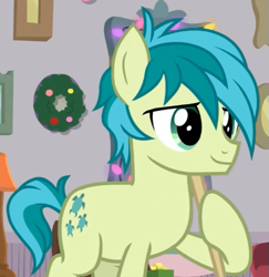 Size: 589x606 | Tagged: safe, imported from derpibooru, screencap, sandbar, earth pony, pony, the hearth's warming club, cropped, male, solo