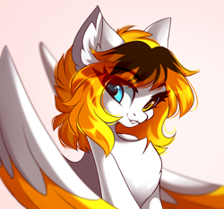 Size: 3250x3040 | Tagged: safe, artist:airiniblock, imported from derpibooru, oc, oc only, pegasus, pony, chest fluff, commission, ear fluff, heterochromia, looking at you, rcf community, solo