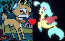 Size: 1280x810 | Tagged: safe, imported from derpibooru, bramble, princess skystar, deer, seapony (g4), my little pony: the movie, spoiler:comic27, cropped, female, interspecies, male, shipping, shipping domino, skyble, straight