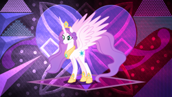 Size: 3840x2160 | Tagged: safe, artist:laszlvfx, artist:orin331, edit, imported from derpibooru, princess flurry heart, alicorn, pony, cutie mark, female, high res, mare, older, older flurry heart, solo, wallpaper, wallpaper edit