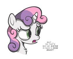 Size: 814x658 | Tagged: safe, artist:perfectblue97, imported from derpibooru, sweetie belle, pony, unicorn, chest fluff, implied rarity, open mouth, simple background, white background